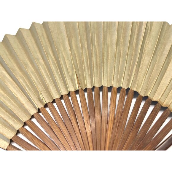Vintage Asian Inspired Folding Hand Fan With Intricate Fireworks Over Mountains - Picture 7 of 9